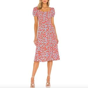 Diane von Furstenberg Elena Midi Dress - Summer Leopard Medium Sky Blue (16)